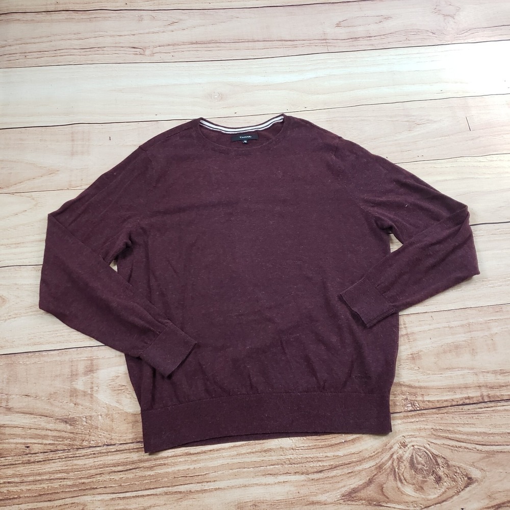 Tahari Sweater Womens Medium Purple Pull Over Sweatshirt Preppy Knit Ladies